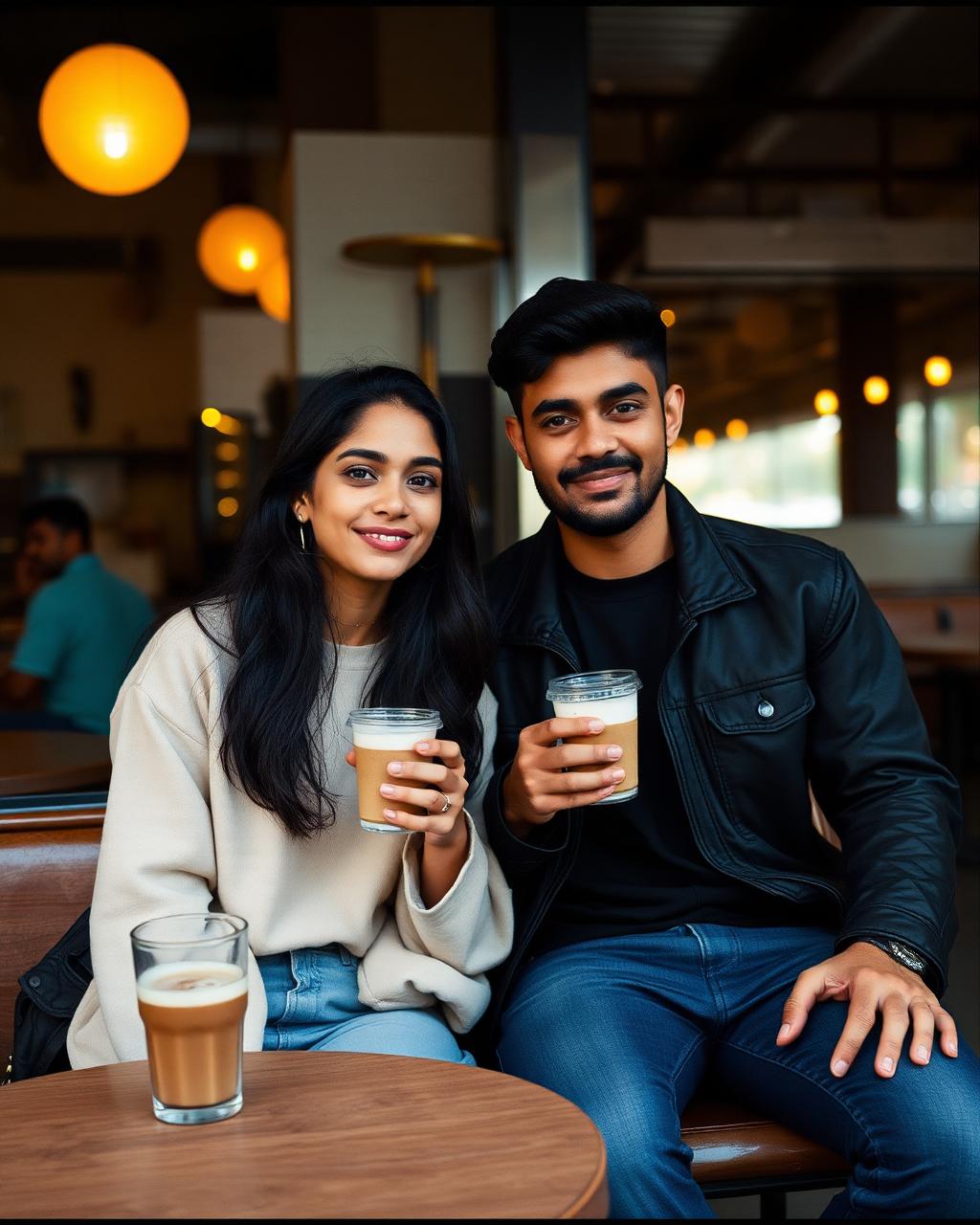 Coffee enthusiast on city street
